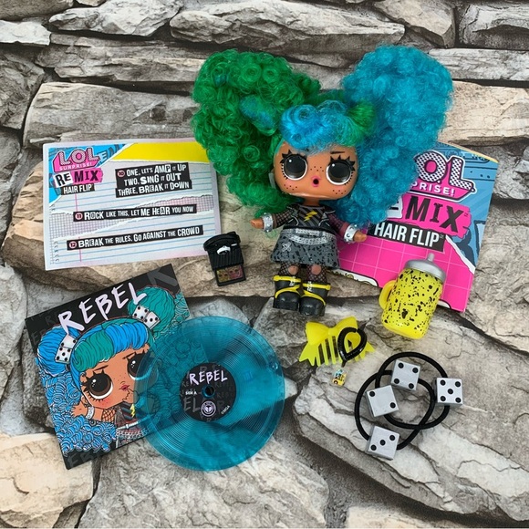 L.O.L. Surprise! Other - Rebel RM-009 Popular LOL Surprise Remix Hair Flip Doll Music New Accessories Toy